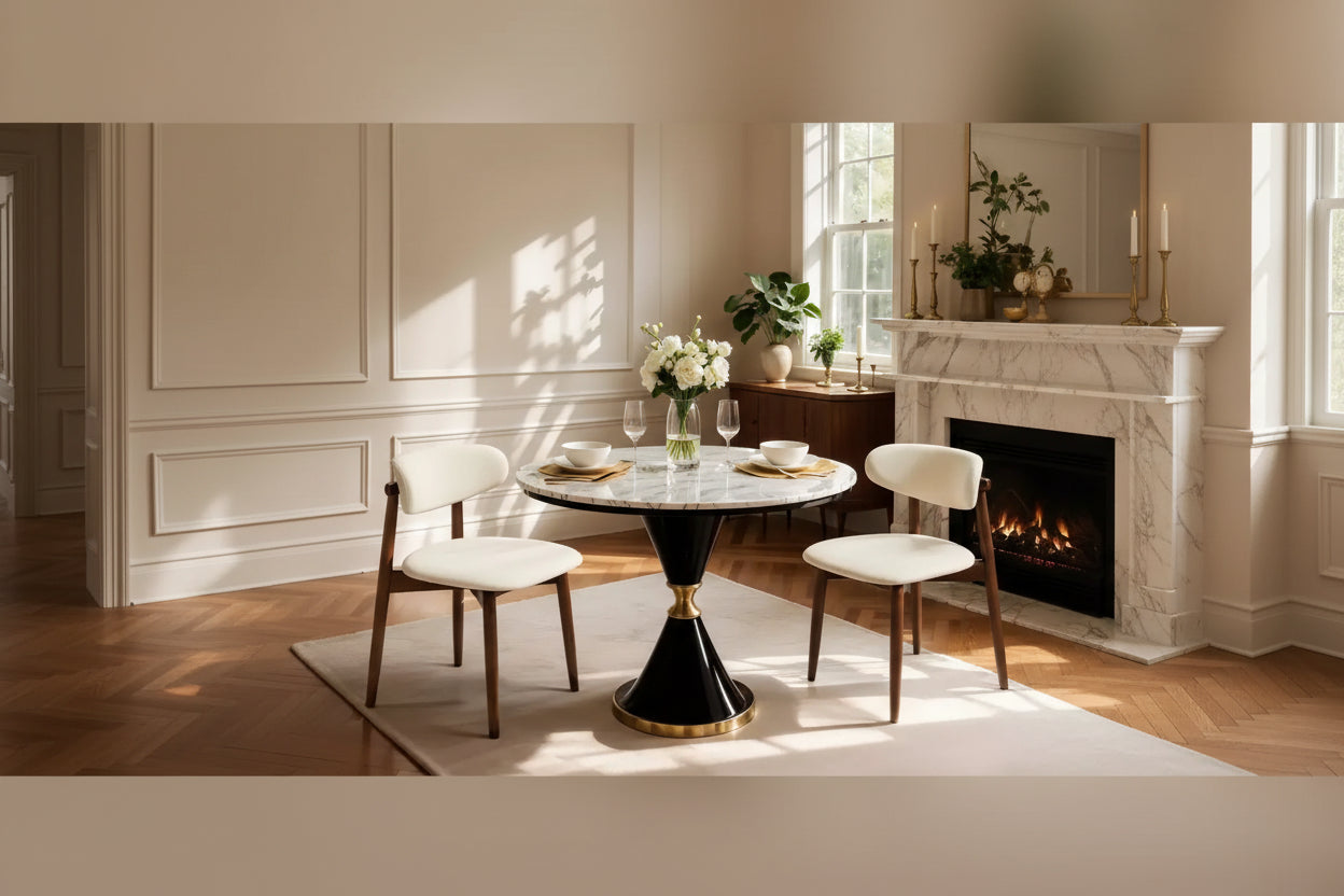 Subrtex Upholstered Solid Wood Dining Chair Modern Fabric Kitchen Side Chairs