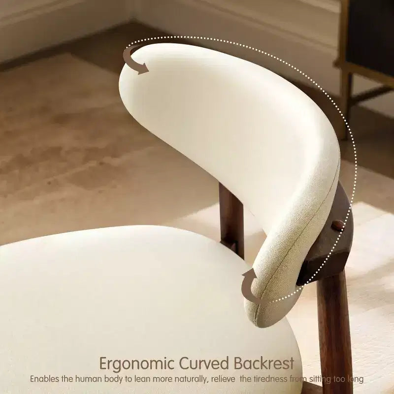 Sedia da pranzo imbottita senza braccioli in lino beige, set da 2/4