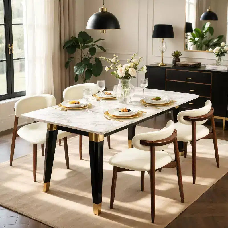 Sedia da pranzo imbottita senza braccioli in lino beige, set da 2/4