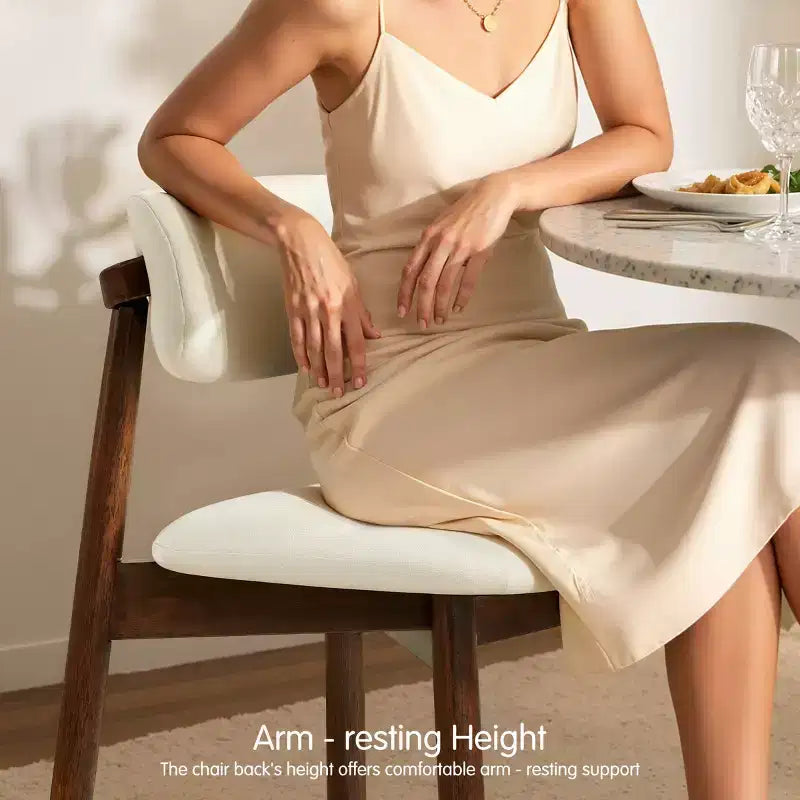 Sedia da pranzo imbottita senza braccioli in lino beige, set da 2/4
