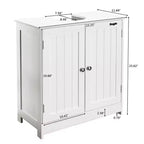 Mobile bagno con ante a persiana, bianco, per 1 persona