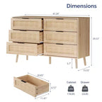 Cassettiera singola a 6 cassetti beige