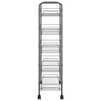 Carrello portautensili a 5 ripiani in rete, nero/grigio/bianco, monoposto
