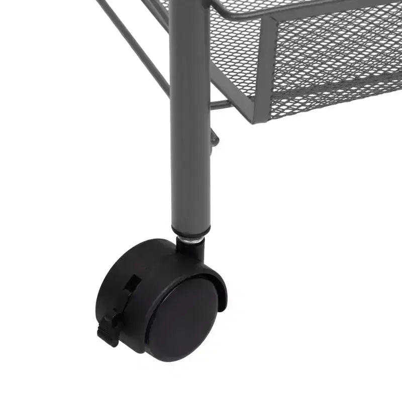Carrello portautensili a 5 ripiani in rete, nero/grigio/bianco, monoposto