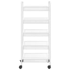 Carrello portautensili a 5 ripiani in rete, nero/grigio/bianco, monoposto