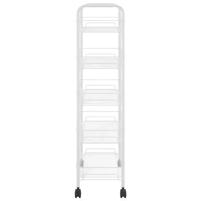 Carrello portautensili a 5 ripiani in rete, nero/grigio/bianco, monoposto