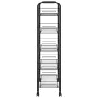 Carrello portautensili a 5 ripiani in rete, nero/grigio/bianco, monoposto