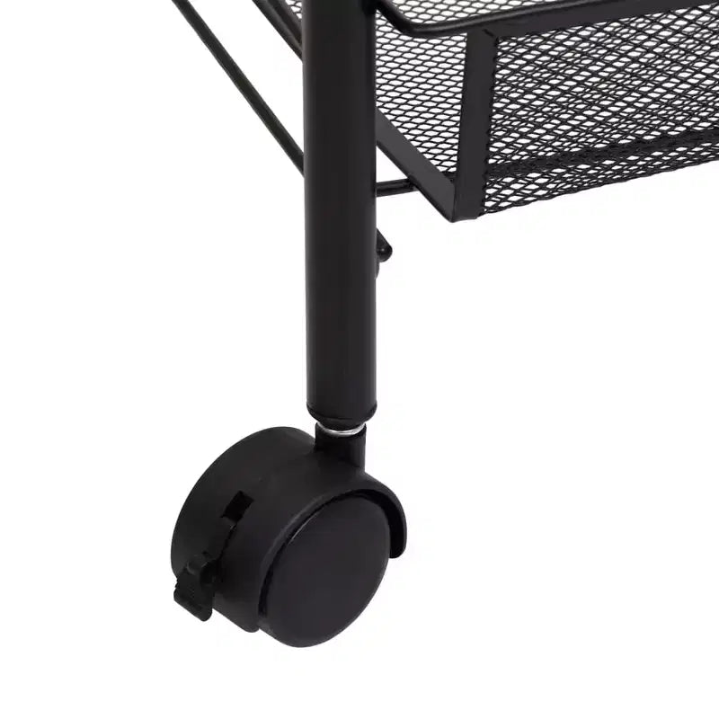 Carrello portautensili a 5 ripiani in rete, nero/grigio/bianco, monoposto