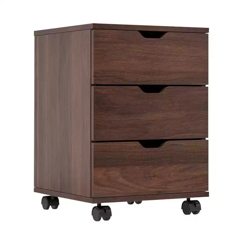 Classificatore verticale a 3 cassetti nero/marrone/bianco con rotelle, per utente singolo