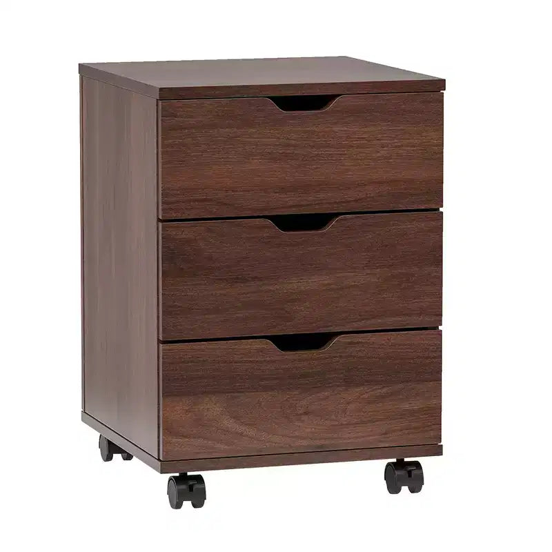 Classificatore verticale a 3 cassetti nero/marrone/bianco con rotelle, per utente singolo