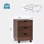 Classificatore verticale a 3 cassetti nero/marrone/bianco con rotelle, per utente singolo