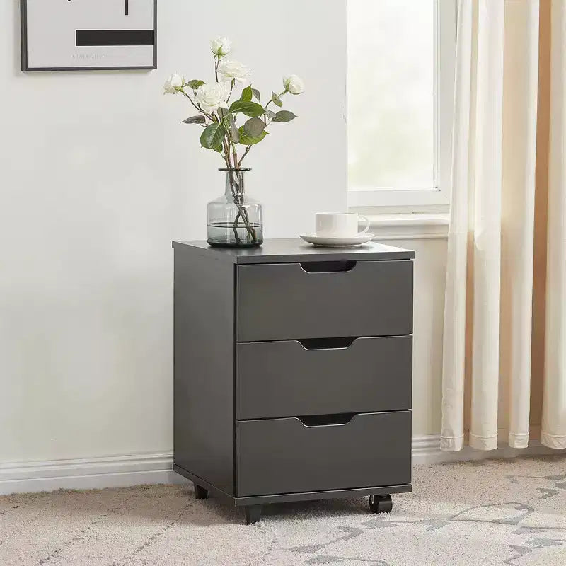 Classificatore verticale a 3 cassetti nero/marrone/bianco con rotelle, per utente singolo
