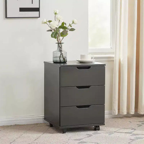 Classificatore verticale a 3 cassetti nero/marrone/bianco con rotelle, per utente singolo