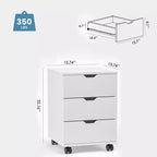 Classificatore verticale a 3 cassetti nero/marrone/bianco con rotelle, per utente singolo