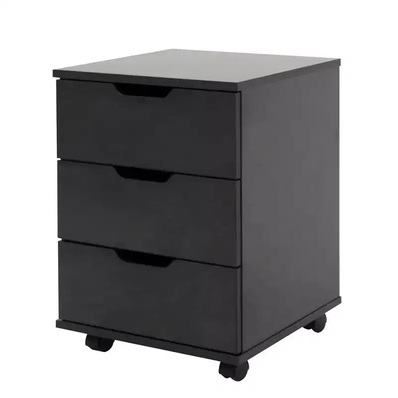Classificatore verticale a 3 cassetti nero/marrone/bianco con rotelle, per utente singolo