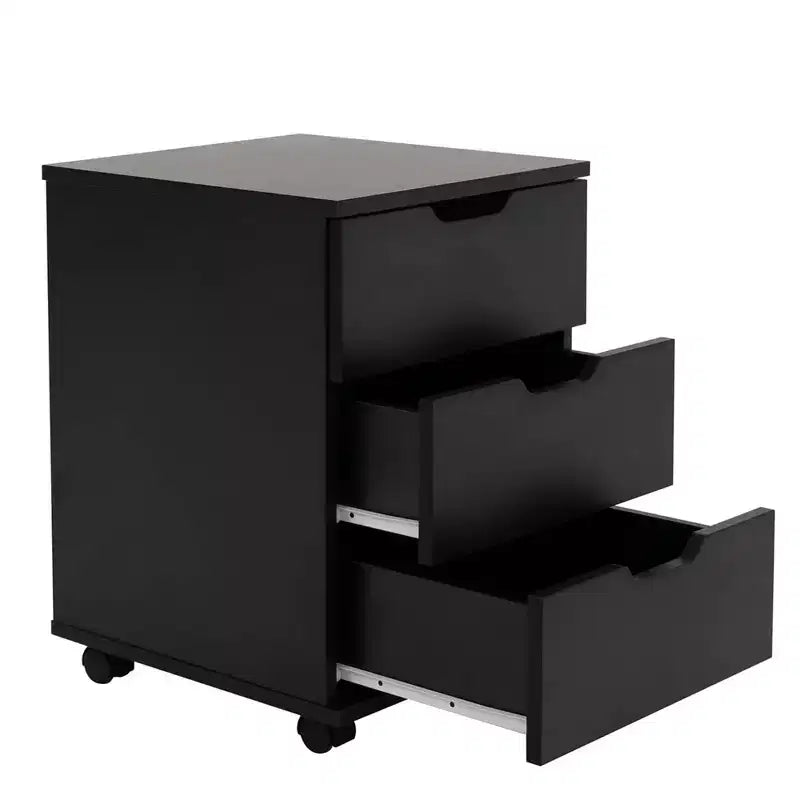 Classificatore verticale a 3 cassetti nero/marrone/bianco con rotelle, per utente singolo