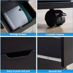 Classificatore verticale a 3 cassetti nero/marrone/bianco con rotelle, per utente singolo