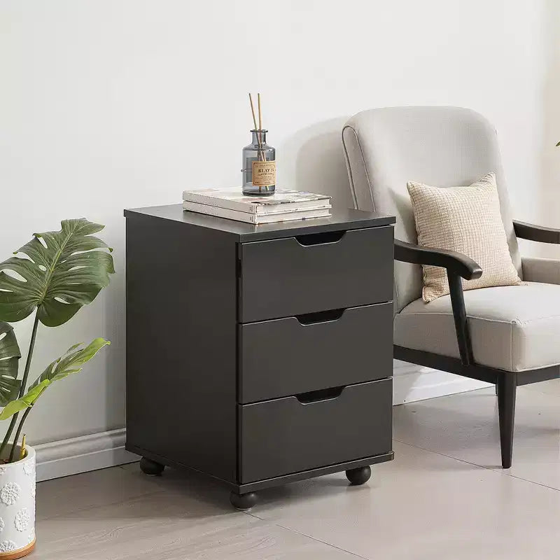 Classificatore verticale a 3 cassetti nero/marrone/bianco con rotelle, per utente singolo