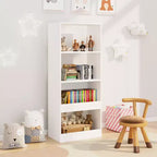 Scaffale per bambini a 4 ripiani bianco, mensole portaoggetti monoposto