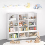 Scaffale per bambini a 4 ripiani bianco, mensole portaoggetti monoposto