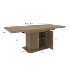 Tavolo da pranzo allungabile Brown Farmhouse con base contenitore, 6-10 posti a sedere