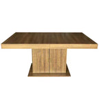 Tavolo da pranzo allungabile Brown Farmhouse con base contenitore, 6-10 posti a sedere