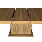 Tavolo da pranzo allungabile Brown Farmhouse con base contenitore, 6-10 posti a sedere