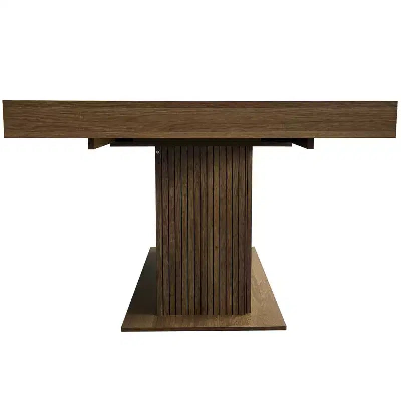 Tavolo da pranzo allungabile Brown Farmhouse con base contenitore, 6-10 posti a sedere