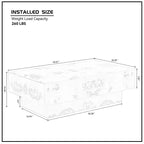 Tavolino da Caffè Rettangolare con Base a Piedistallo Naturale/Noce, Stile Moderno di Metà Secolo, 1 Pezzo