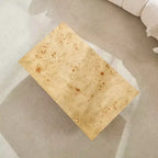 Tavolino da Caffè Rettangolare con Base a Piedistallo Naturale/Noce, Stile Moderno di Metà Secolo, 1 Pezzo