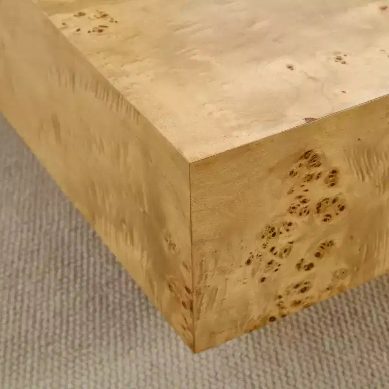 Tavolino da Caffè Rettangolare con Base a Piedistallo Naturale/Noce, Stile Moderno di Metà Secolo, 1 Pezzo