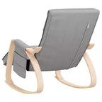 Poltrona a dondolo/scorrevole in tessuto crema/grigio con cuscino, 1 posto