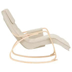 Poltrona a dondolo/scorrevole in tessuto crema/grigio con cuscino, 1 posto