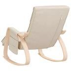Poltrona a dondolo/scorrevole in tessuto crema/grigio con cuscino, 1 posto