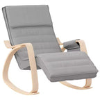 Poltrona a dondolo/scorrevole in tessuto crema/grigio con cuscino, 1 posto