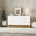 Acekool Narrow 6-Drawer Dresser 47.2 - Space Saving Design with Metallic Accents for Bedroom & Entryway Storage