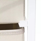 Comò verticale in tessuto a 7 cassetti beige/nero/marrone/grigio/bianco, torre portaoggetti, 1 utente