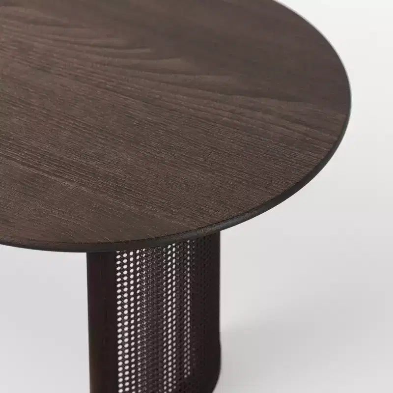 Tavolo da Pranzo Ovale 170 cm con Base in Rattan, Nero / Marrone / Trasparente, 6 Posti
