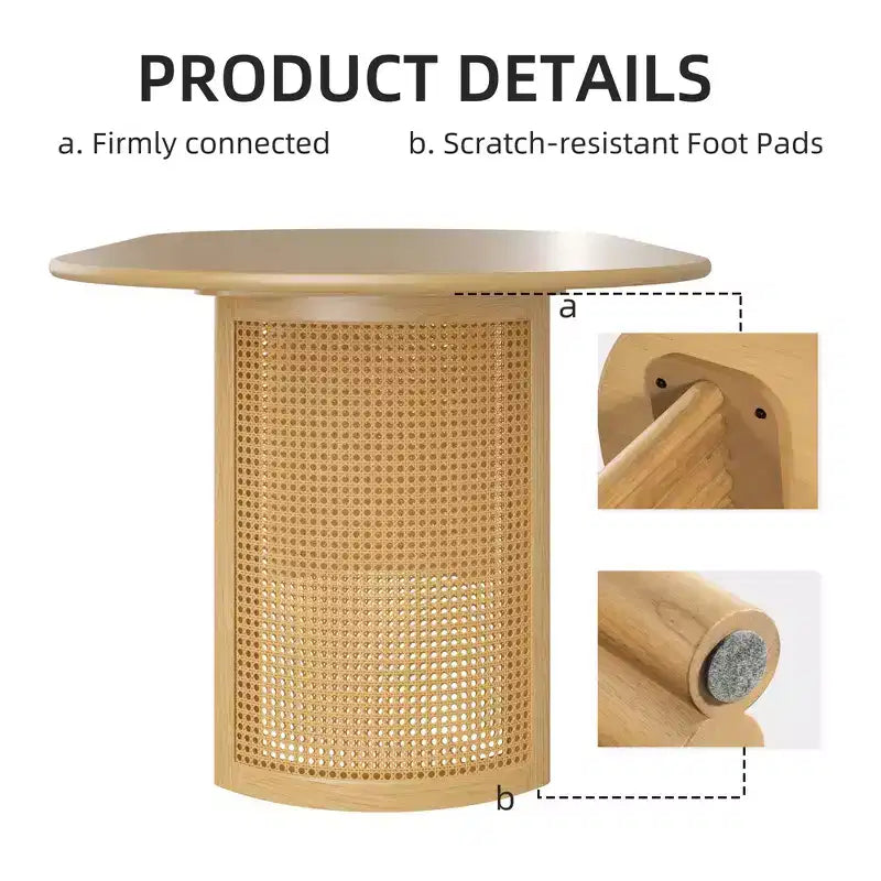 Tavolo da Pranzo Ovale 170 cm con Base in Rattan, Nero / Marrone / Trasparente, 6 Posti