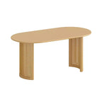 Tavolo da Pranzo Ovale 170 cm con Base in Rattan, Nero / Marrone / Trasparente, 6 Posti