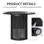 Tavolo da Pranzo Ovale 170 cm con Base in Rattan, Nero / Marrone / Trasparente, 6 Posti