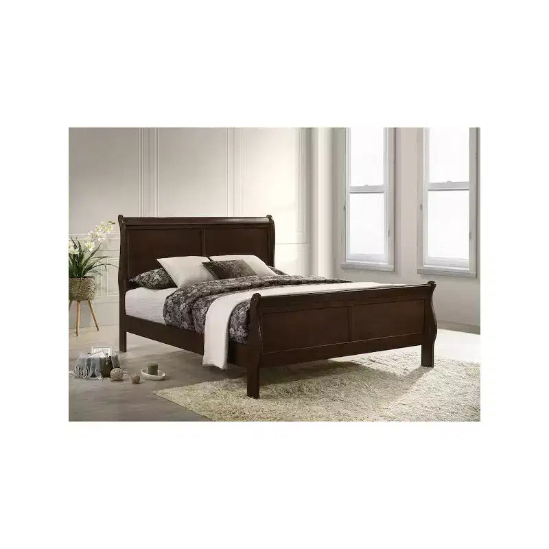 Letto a slitta Cappuccino Wood, King, per 1-2 persone
