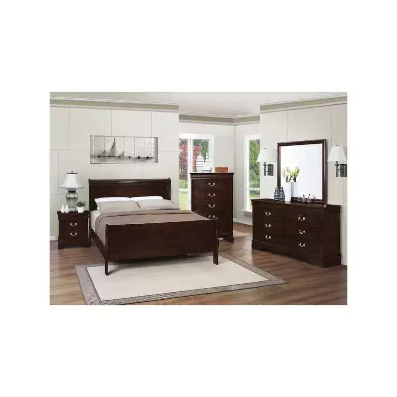 Letto a slitta Cappuccino Wood, King, per 1-2 persone
