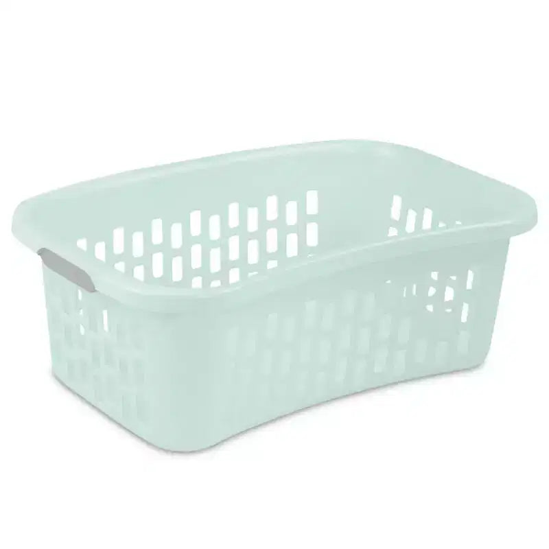 Sterilite HipHold Laundry Basket, 1.5 Bushel Plastic Clothes Hamper, Mint, 18 Pk