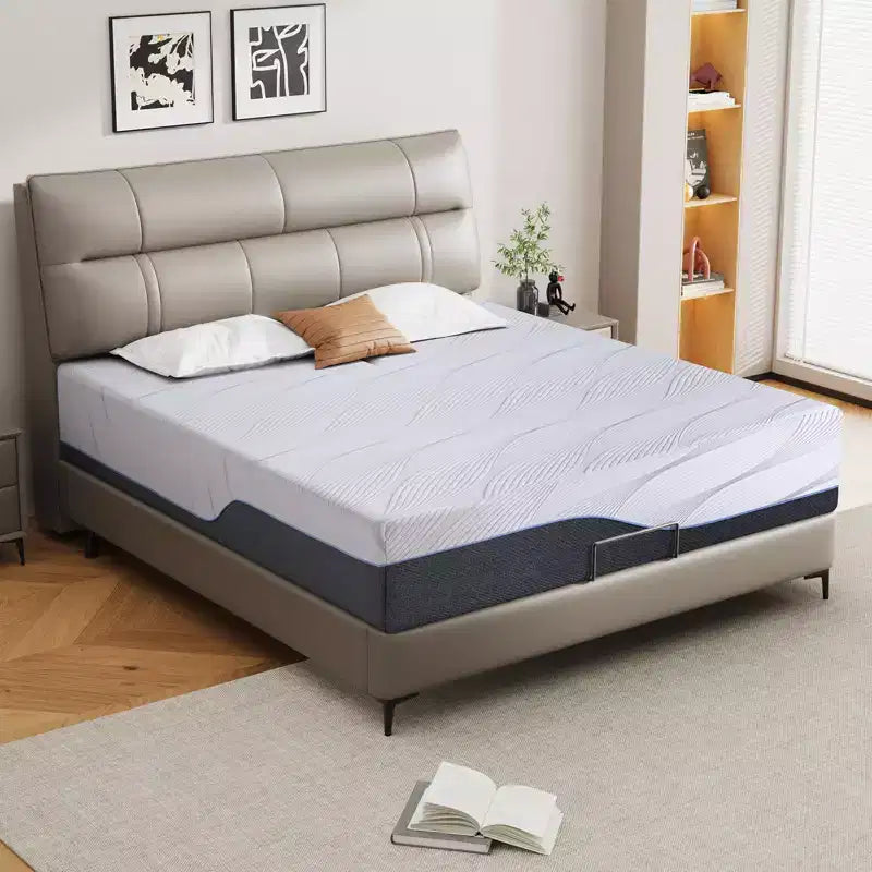 Materasso in memory foam rigido bianco/grigio, Twin XL / Full / Queen, 1–2 persone