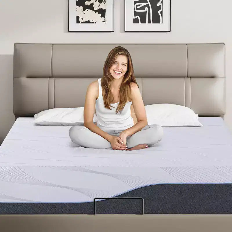 Materasso in memory foam rigido bianco/grigio, Twin XL / Full / Queen, 1–2 persone