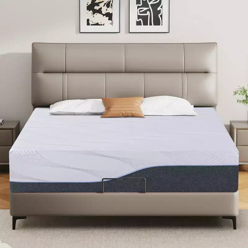 Materasso in memory foam rigido bianco/grigio, Twin XL / Full / Queen, 1–2 persone