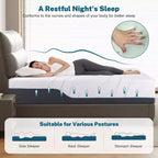 Materasso in memory foam rigido bianco/grigio, Twin XL / Full / Queen, 1–2 persone