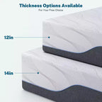 Materasso in memory foam rigido bianco/grigio, Twin XL / Full / Queen, 1–2 persone
