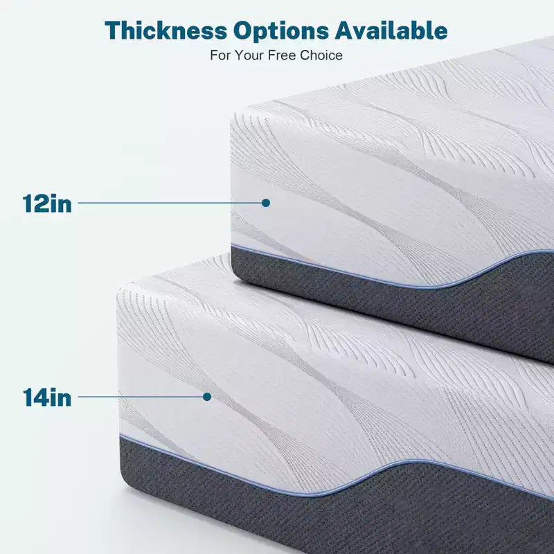 Materasso in memory foam rigido bianco/grigio, Twin XL / Full / Queen, 1–2 persone